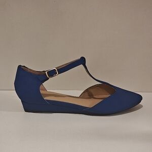 Dream Pairs Estella T-Strap Low Wedge Heel - Size 8